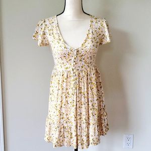 Aéropostale Yellow Floral Mini Dress Size XS